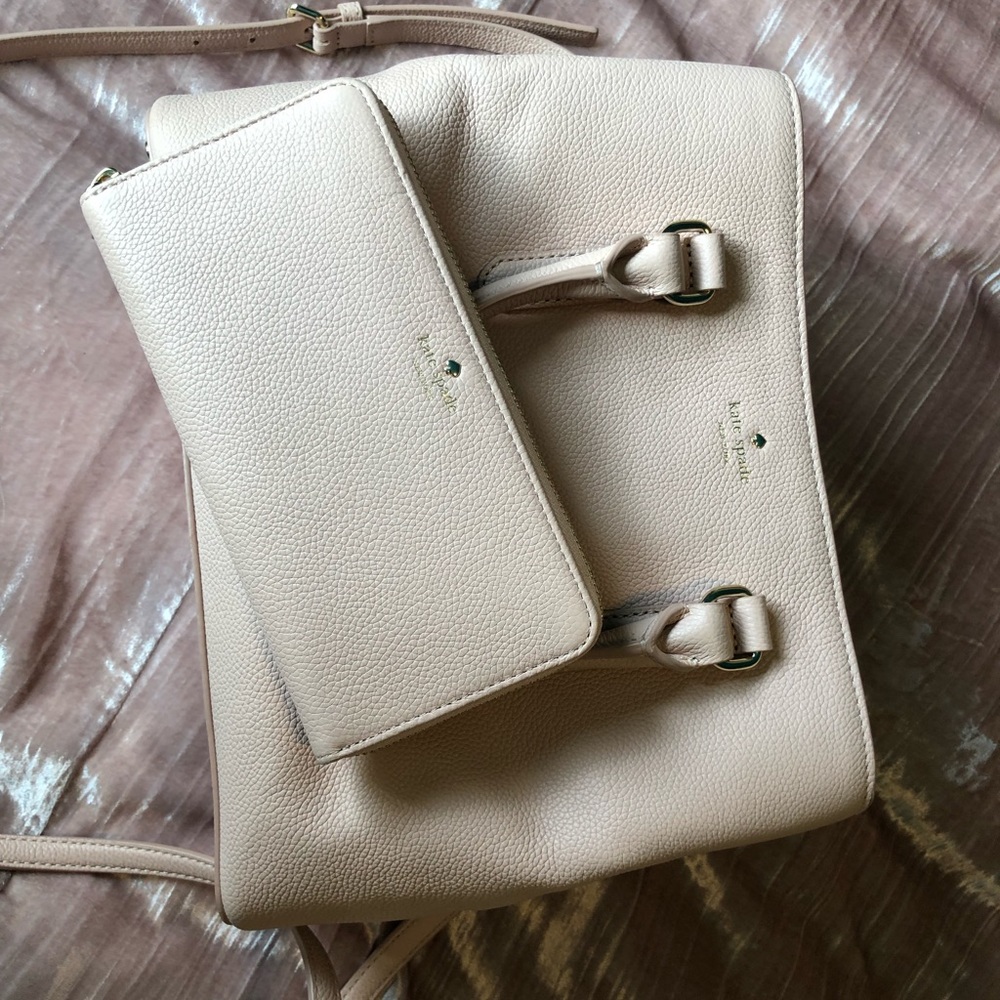 Soft pink Kate Spade purse and wallet